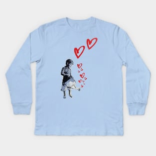 Banksy-style Urban Street Art: Child Love Kids Long Sleeve T-Shirt